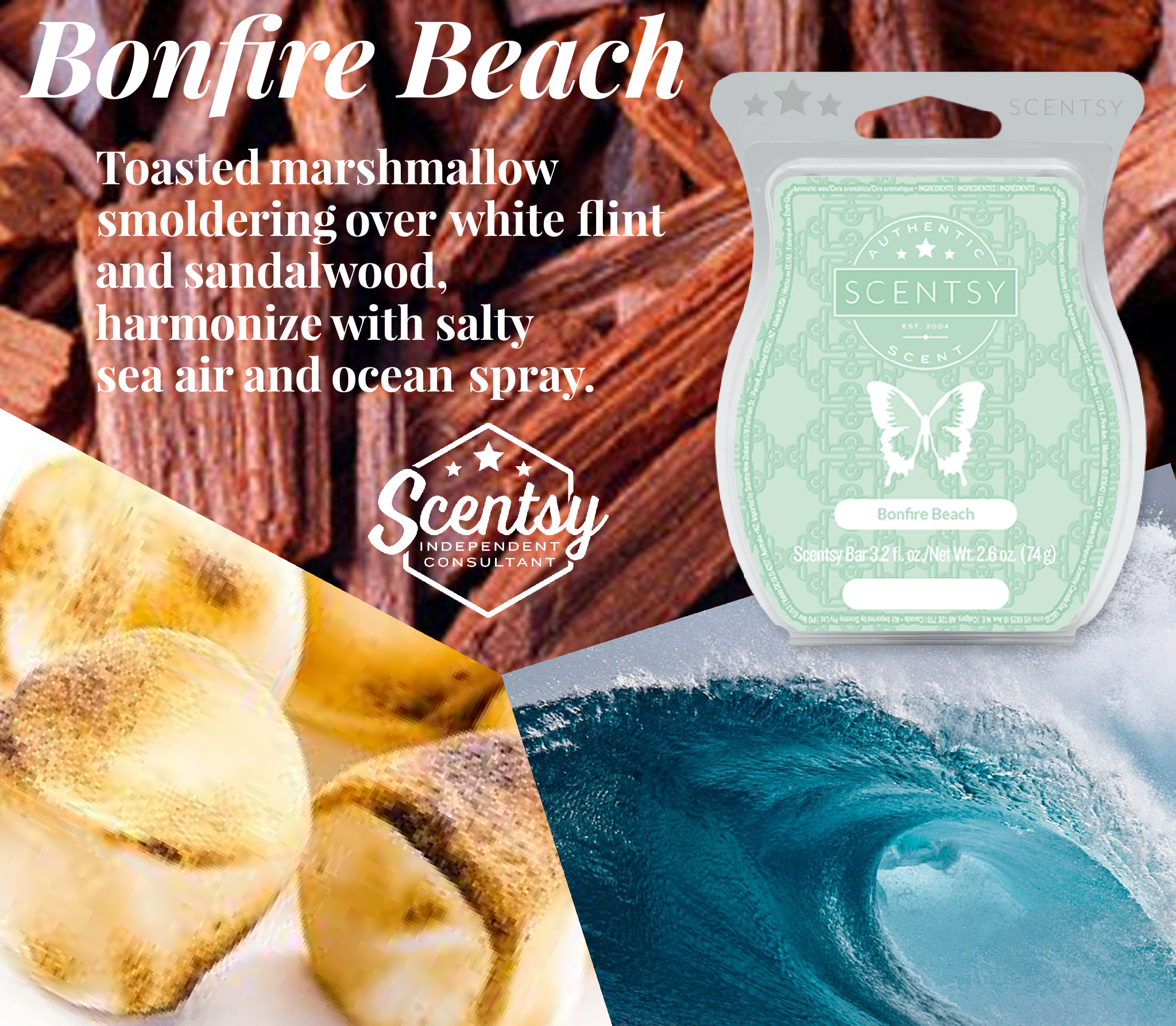 Bonfire Beach Wax Bar-1 left!  Scentsy Parties that are SCENTsational